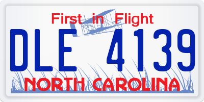 NC license plate DLE4139