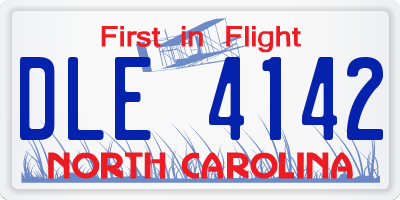 NC license plate DLE4142