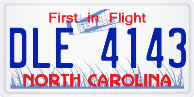 NC license plate DLE4143