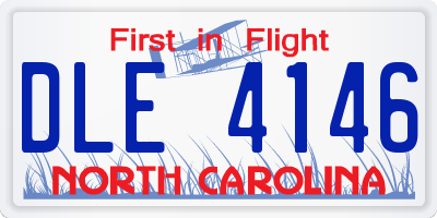 NC license plate DLE4146