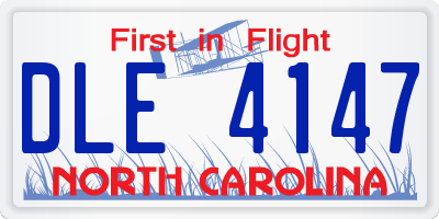 NC license plate DLE4147