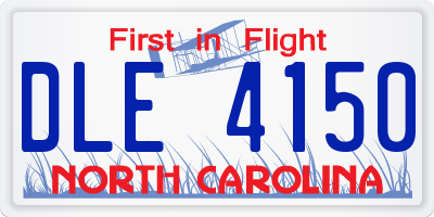 NC license plate DLE4150