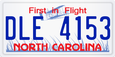NC license plate DLE4153