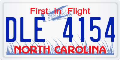 NC license plate DLE4154