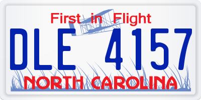 NC license plate DLE4157