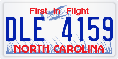 NC license plate DLE4159