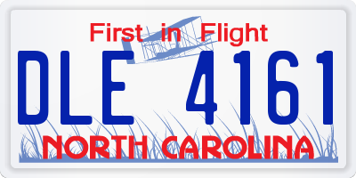 NC license plate DLE4161