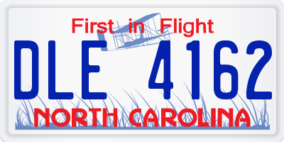 NC license plate DLE4162
