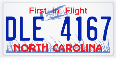 NC license plate DLE4167