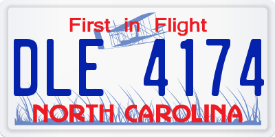 NC license plate DLE4174