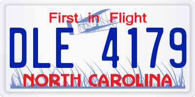 NC license plate DLE4179