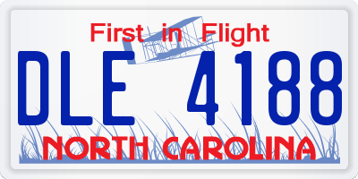 NC license plate DLE4188
