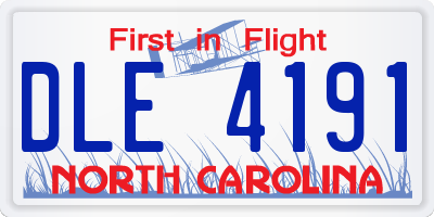 NC license plate DLE4191