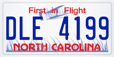 NC license plate DLE4199