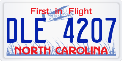 NC license plate DLE4207