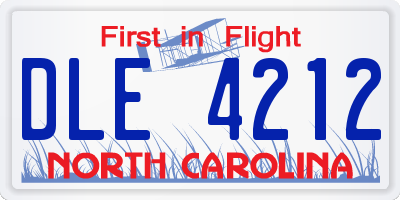 NC license plate DLE4212