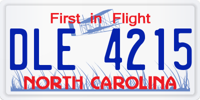 NC license plate DLE4215