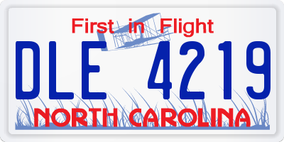 NC license plate DLE4219