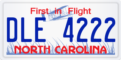 NC license plate DLE4222
