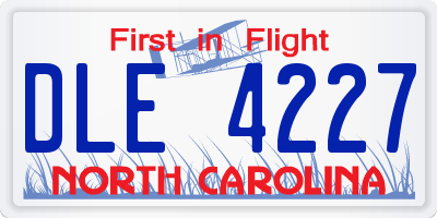 NC license plate DLE4227