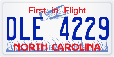 NC license plate DLE4229