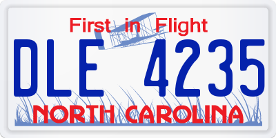 NC license plate DLE4235