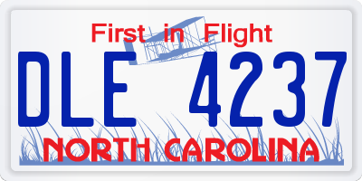 NC license plate DLE4237