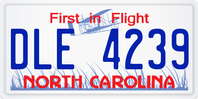 NC license plate DLE4239