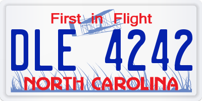 NC license plate DLE4242