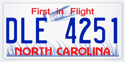 NC license plate DLE4251