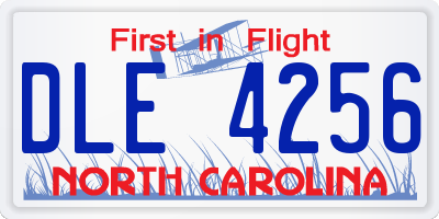 NC license plate DLE4256
