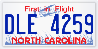 NC license plate DLE4259