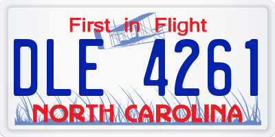 NC license plate DLE4261
