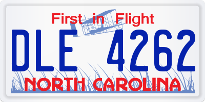 NC license plate DLE4262