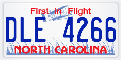 NC license plate DLE4266