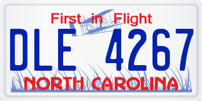 NC license plate DLE4267