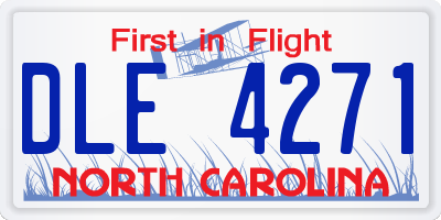 NC license plate DLE4271