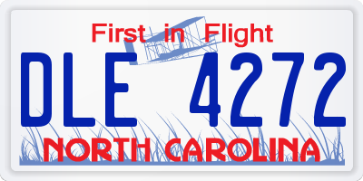 NC license plate DLE4272