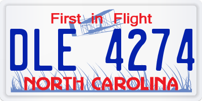 NC license plate DLE4274