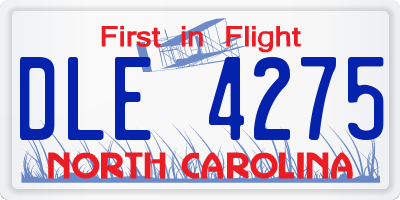 NC license plate DLE4275