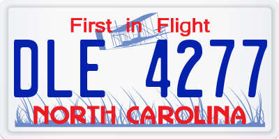 NC license plate DLE4277