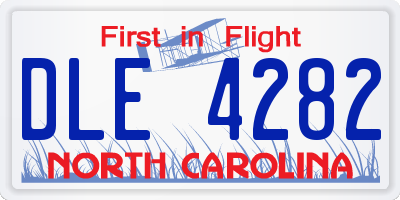 NC license plate DLE4282