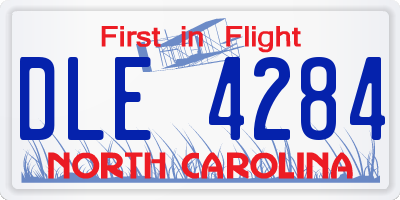 NC license plate DLE4284