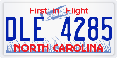 NC license plate DLE4285