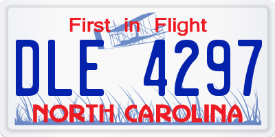 NC license plate DLE4297