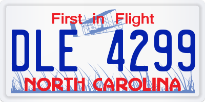 NC license plate DLE4299