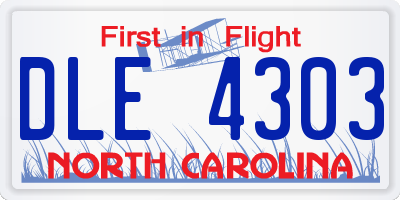 NC license plate DLE4303