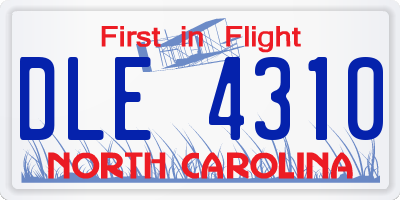 NC license plate DLE4310