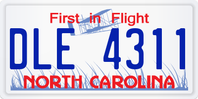 NC license plate DLE4311