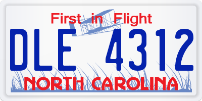NC license plate DLE4312